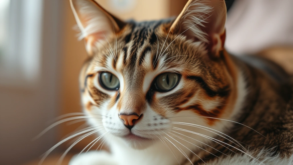 cat-kidney-supplements -
no wounds. Focus on the cat’s serene expression and warm home environment