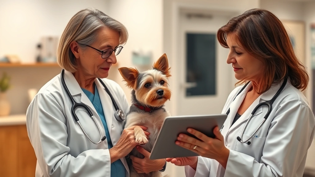 denamarin-for-dogs-liver-support-vs-alternatives -
Photorealistic image of a veterinarian in a white coat consulting with a middle