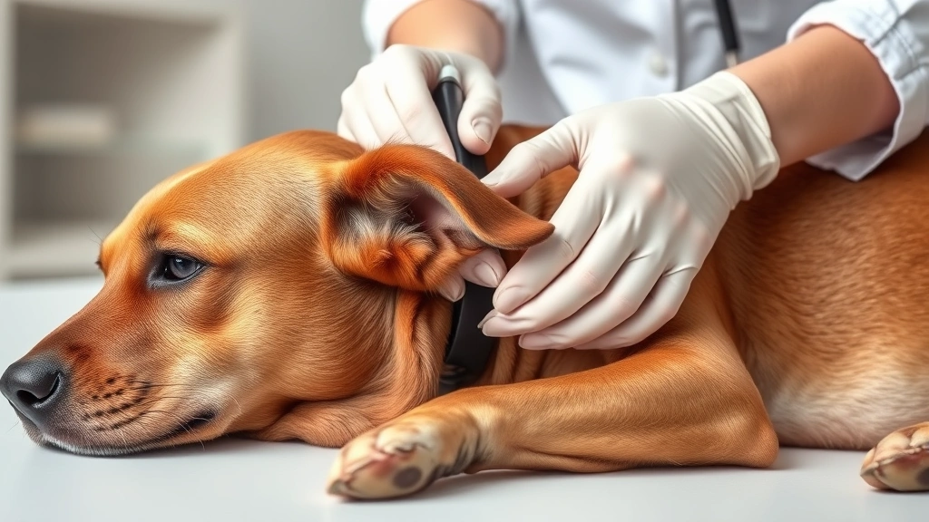 ear-infections-in-dogs - 
A veterinarian’s hands demonstrating proper ear cleaning technique on a b