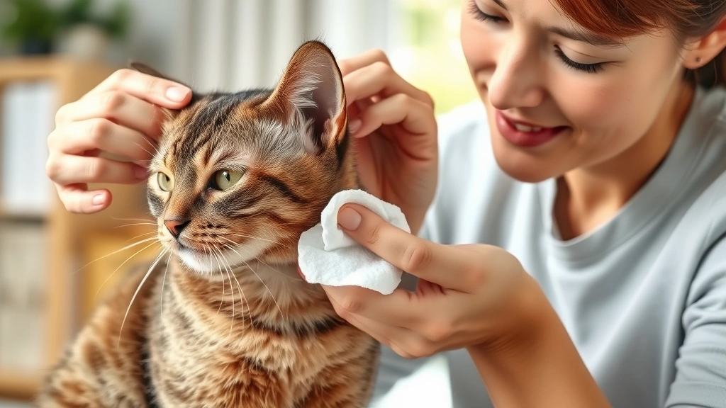 ear-polyps-in-cats -
A photorealistic image showing a cat owner gently cleaning their cat’s ea