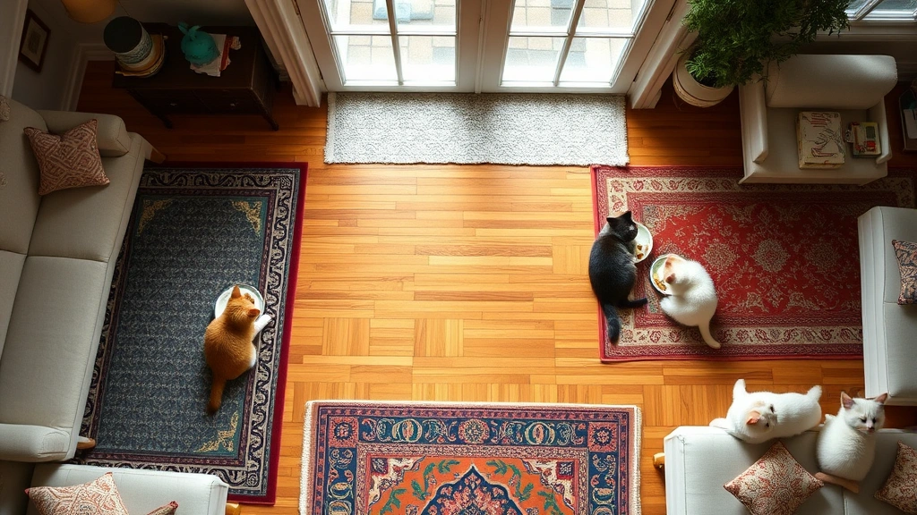 multiple cat feeding locations illustration