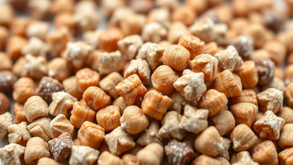 fortiflora-canine-probiotic-vs-alternatives -
Photorealistic close-up of dog kibble mixed with probiotic powder supplement