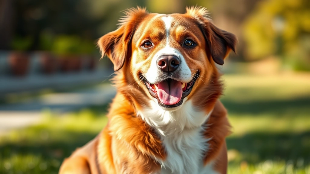 fortiflora-canine-probiotic-vs-alternatives -
Photorealistic image of a content brown and white dog with glossy coat sitting