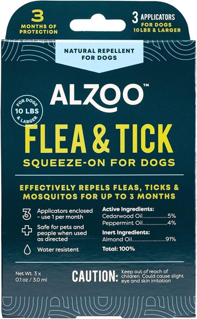 ALZOO Natural Flea & Tick Squeeze-On for Dogs, Helps Repel ... product review photo