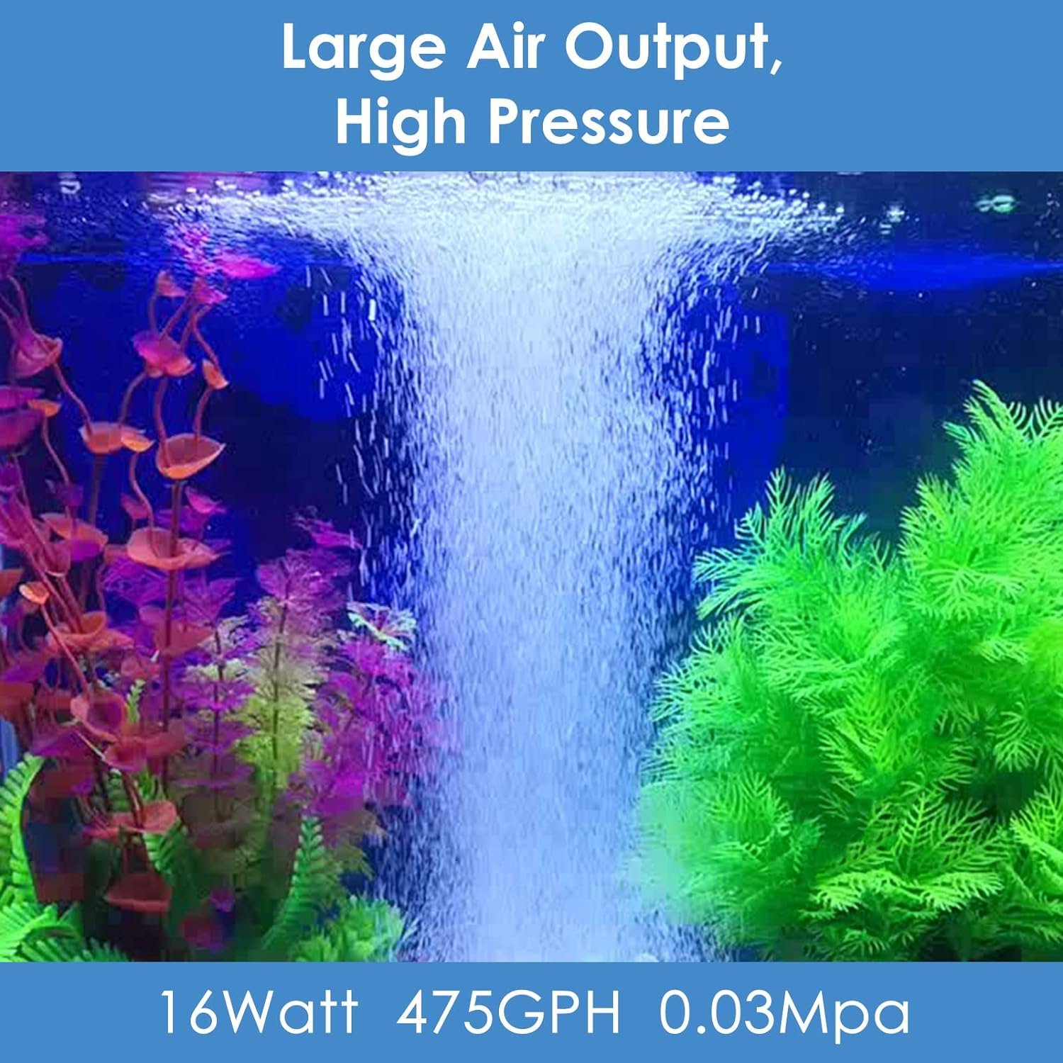 AquaMiracle Quiet Aquarium Air Pump 200/317/475GPH High ...