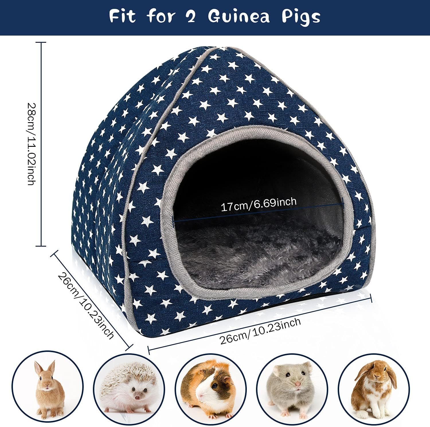 BWOGUE Guinea Pig House Bed Cozy Hamster Cave Large ...