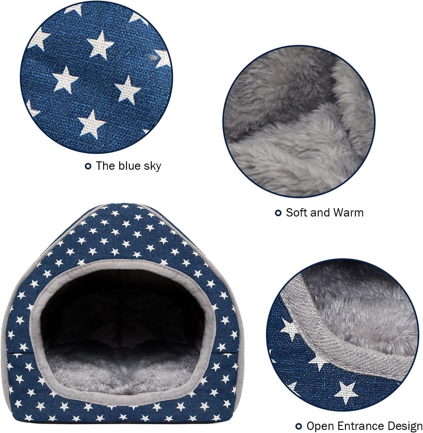 BWOGUE Guinea Pig House Bed Cozy Hamster Cave Large ...