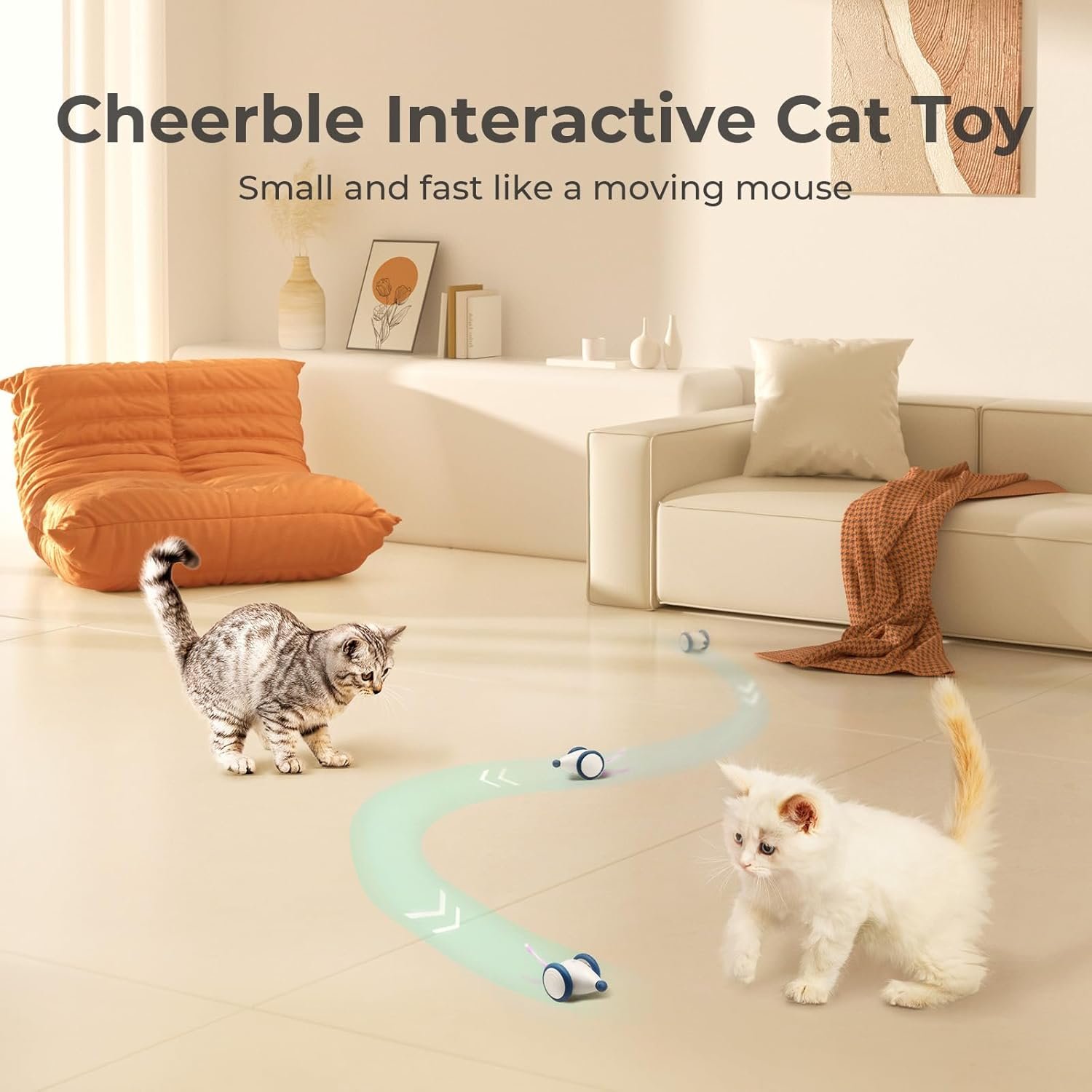 Cheerble Interactive Cat Toys for Indoor Cats, Automatic ...