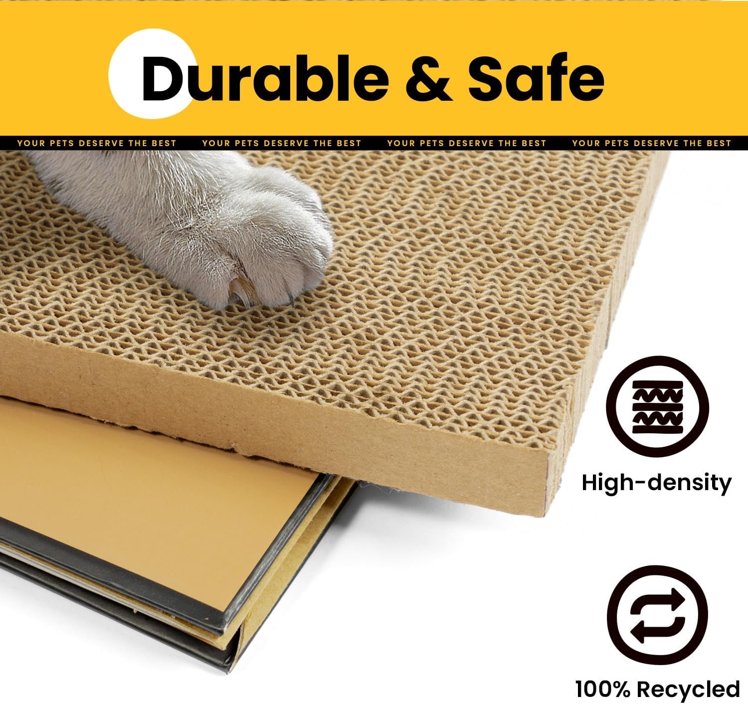 Conlun Cardboard Cat House with Scratch Pad & Catnip ...