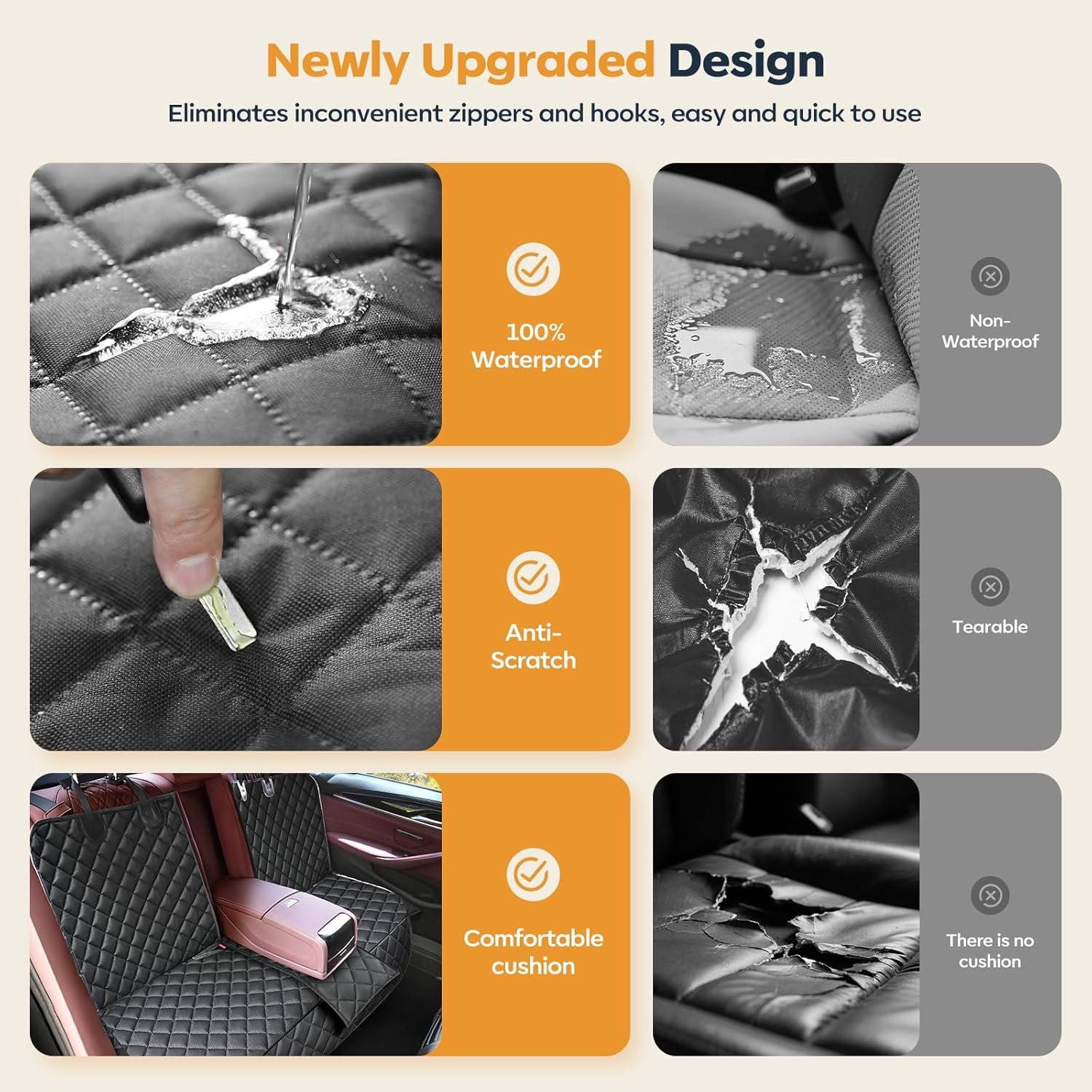 Dog Car Seat Cover for Back Seat,New Upgraded Thickened ...