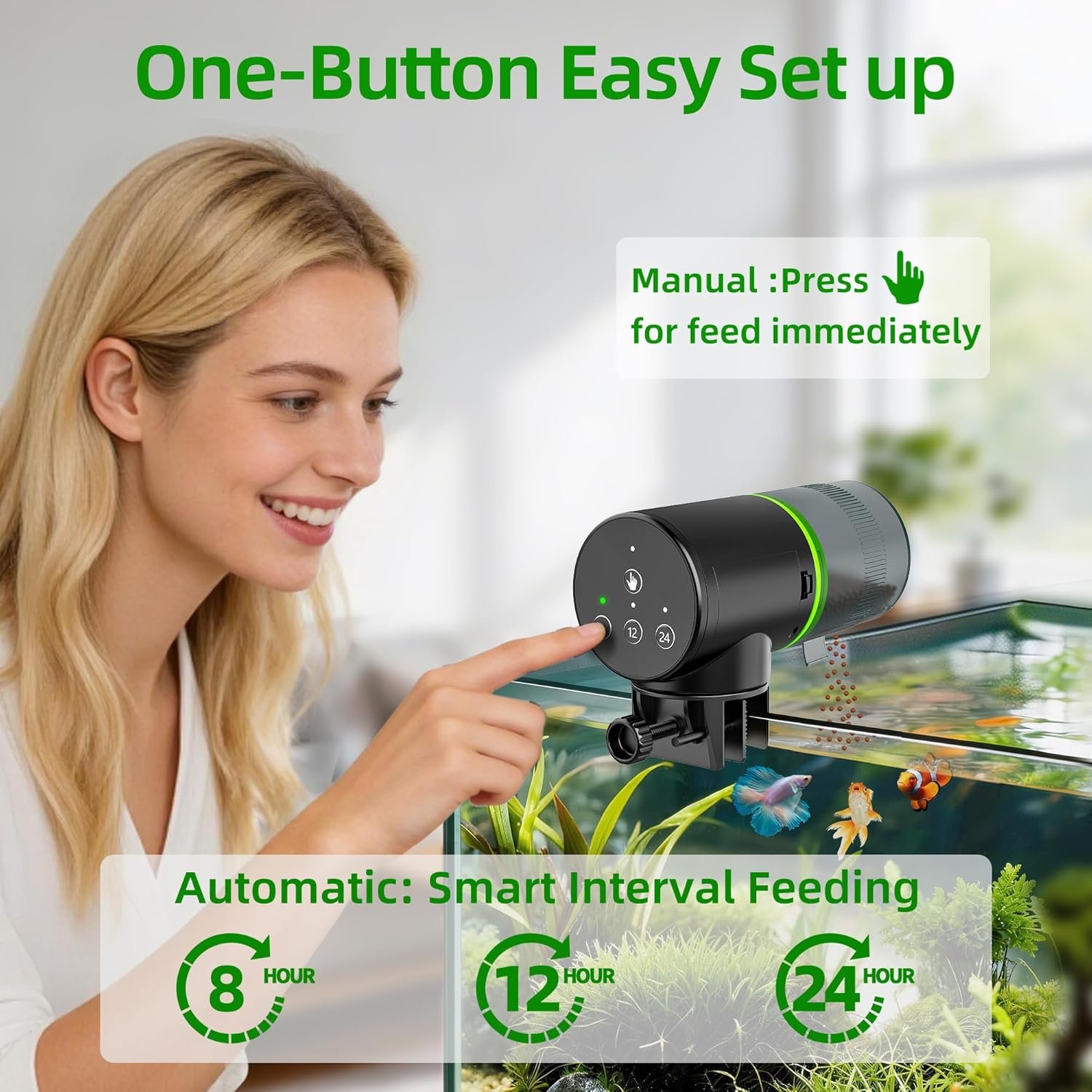 FREESEA Automatic Fish Feeder for Aquarium: Auto ...