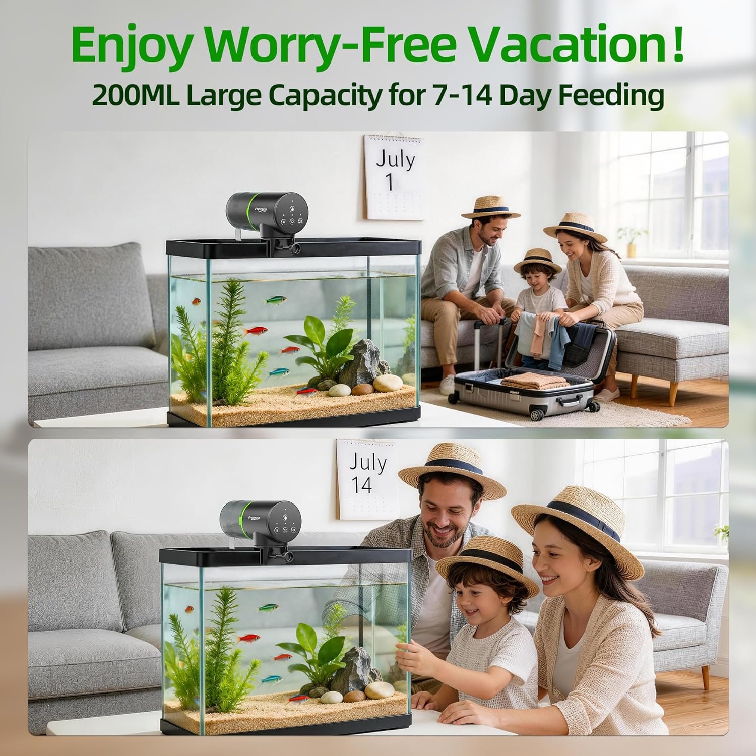 FREESEA Automatic Fish Feeder for Aquarium: Auto ...