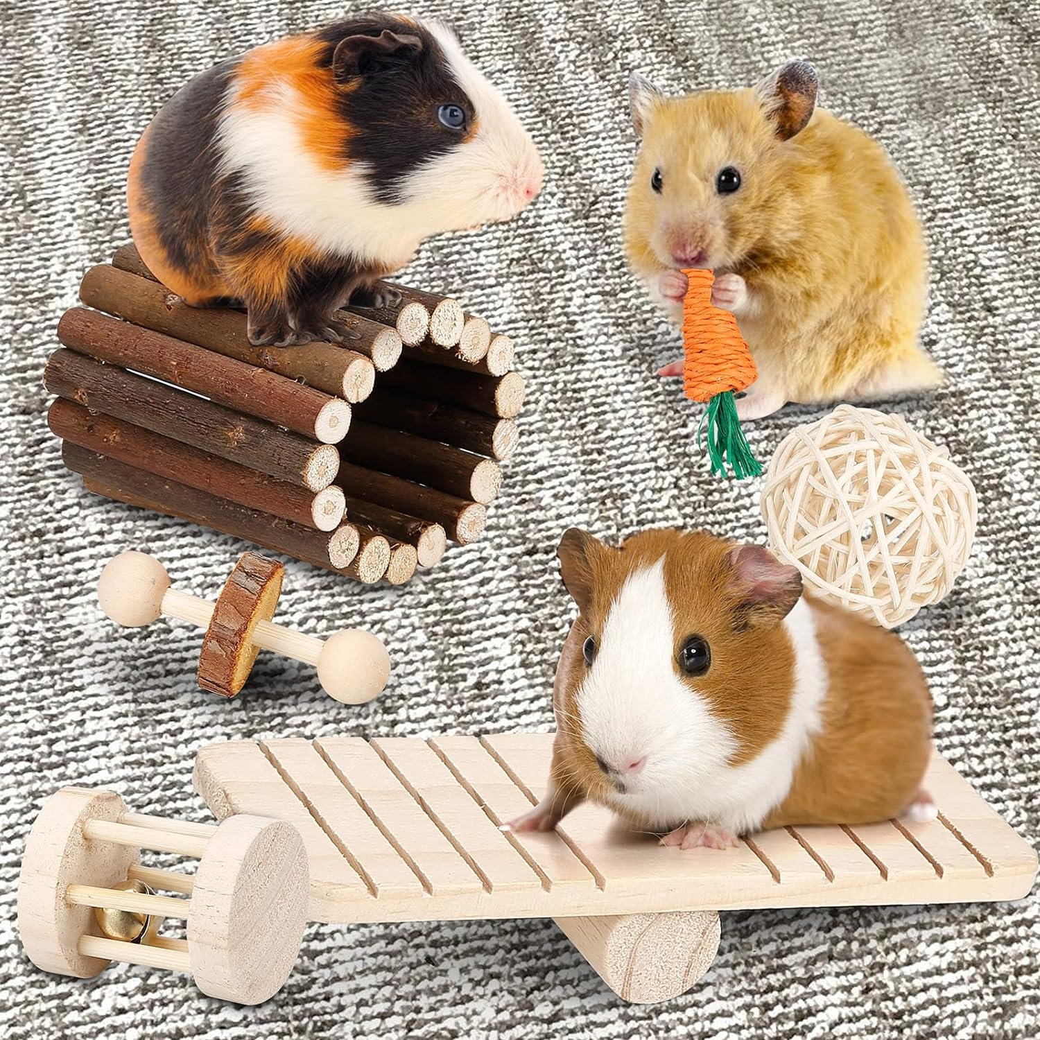 Hamster Chew Toys Set Small Animal Molar Toys Teeth Care ...