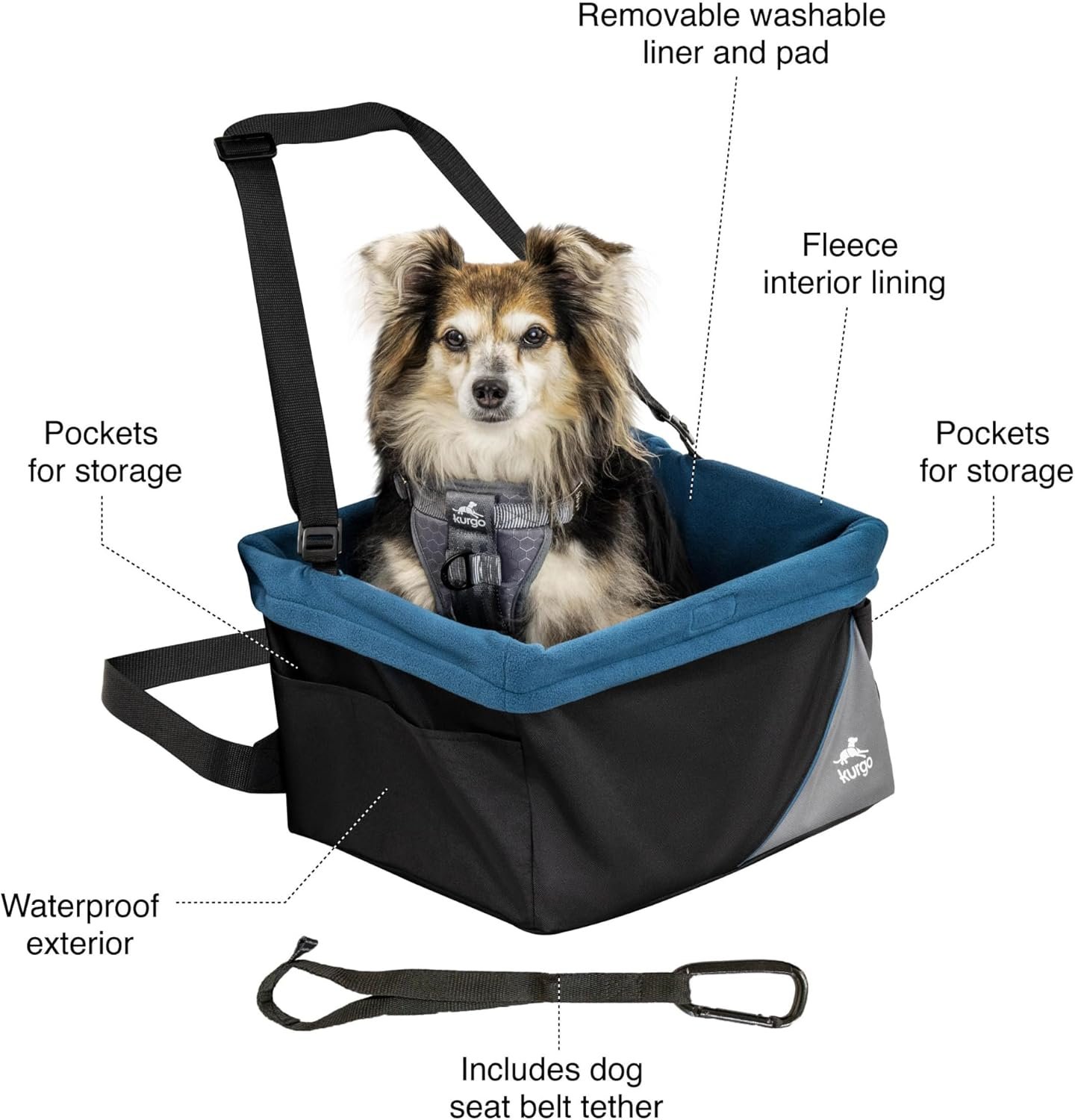 Kurgo Dog Booster Seat - Keeps Dogs Secure & Comfortable