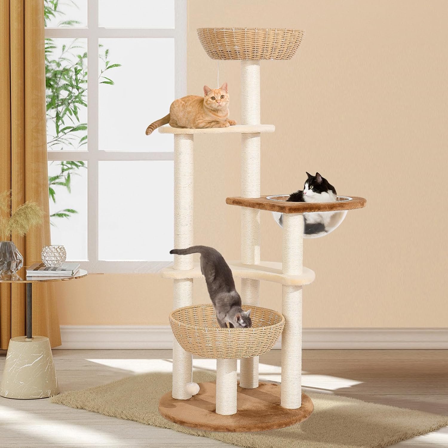 Lucky Monet Modern Cat Tower for Large Cats 25Ibs, 55 Inch ...