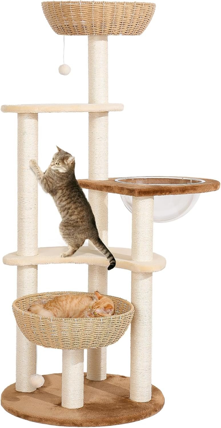 Lucky Monet Modern Cat Tower for Large Cats 25Ibs, 55 Inch ... product review