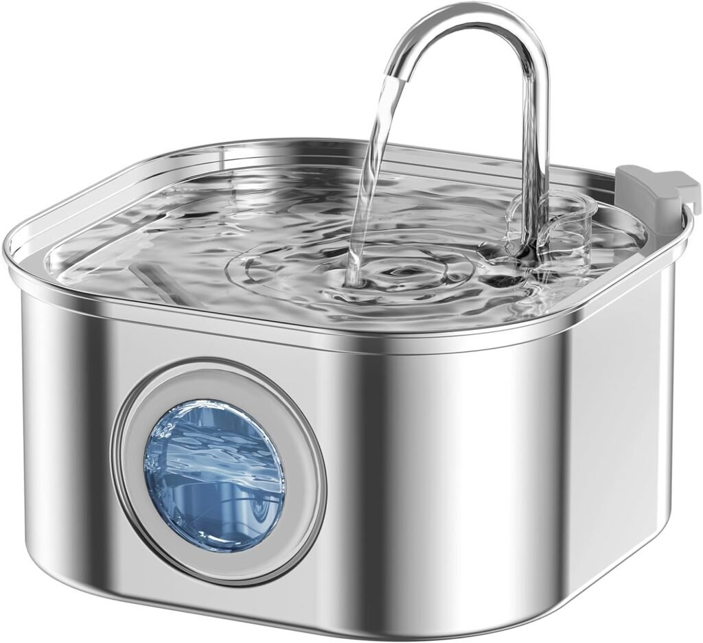 NautyPaws Cat Water Fountain Stainless Steel: 108oz/3.2L ... product review photo