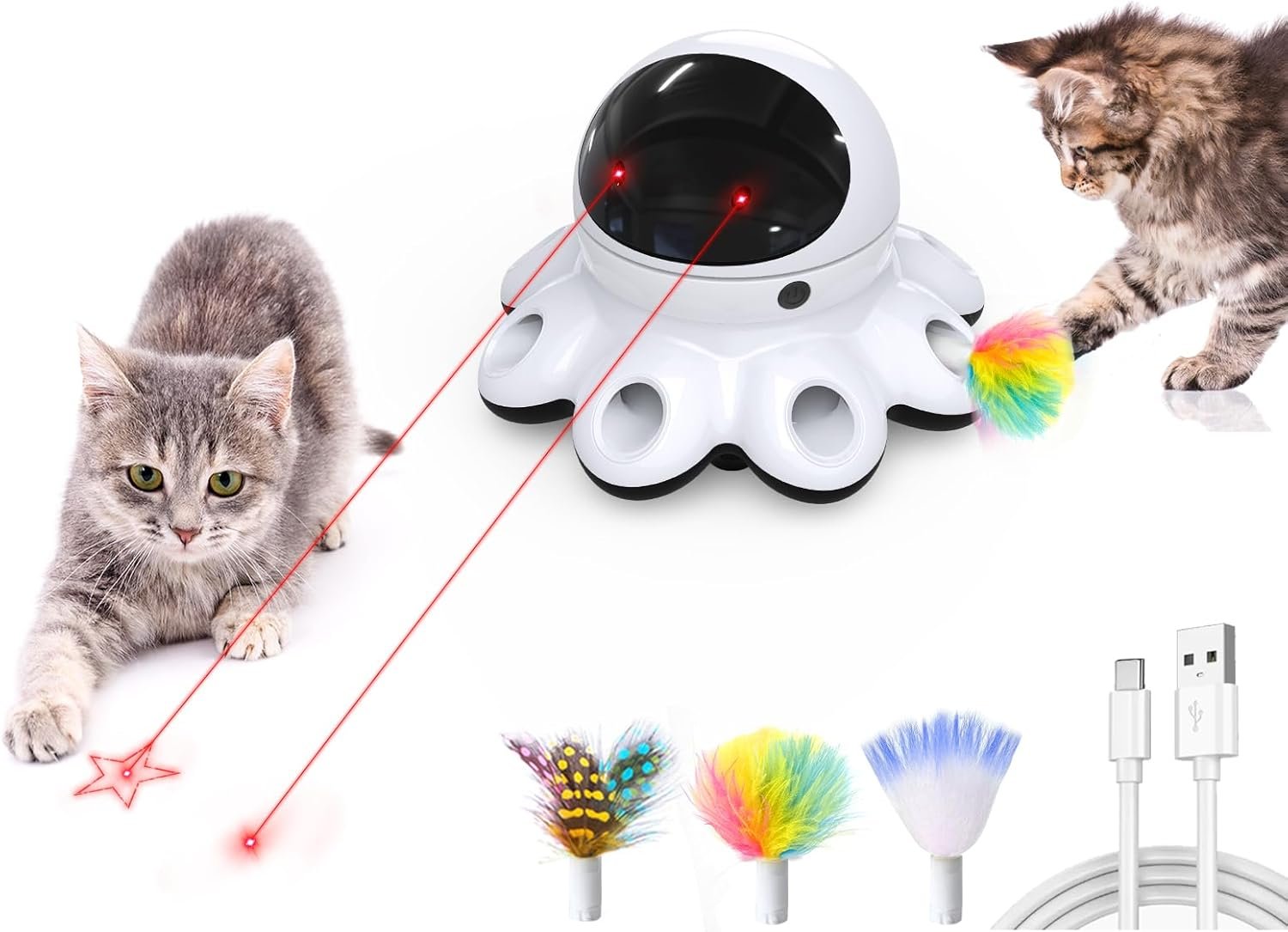 ORSDA Cat Laser Toy, 2-in-1 Interactive Automatic Motion ... product review