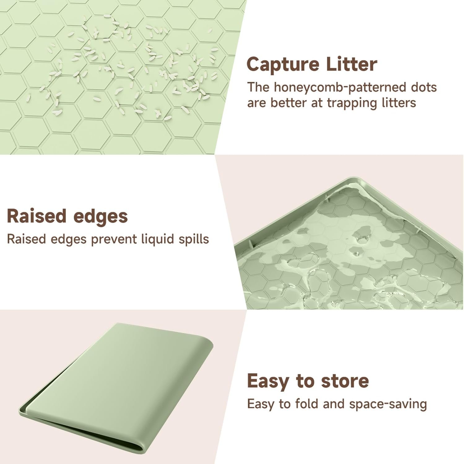 Pawinner Cat Litter Mat, 34 X 22 Large Silicone ...