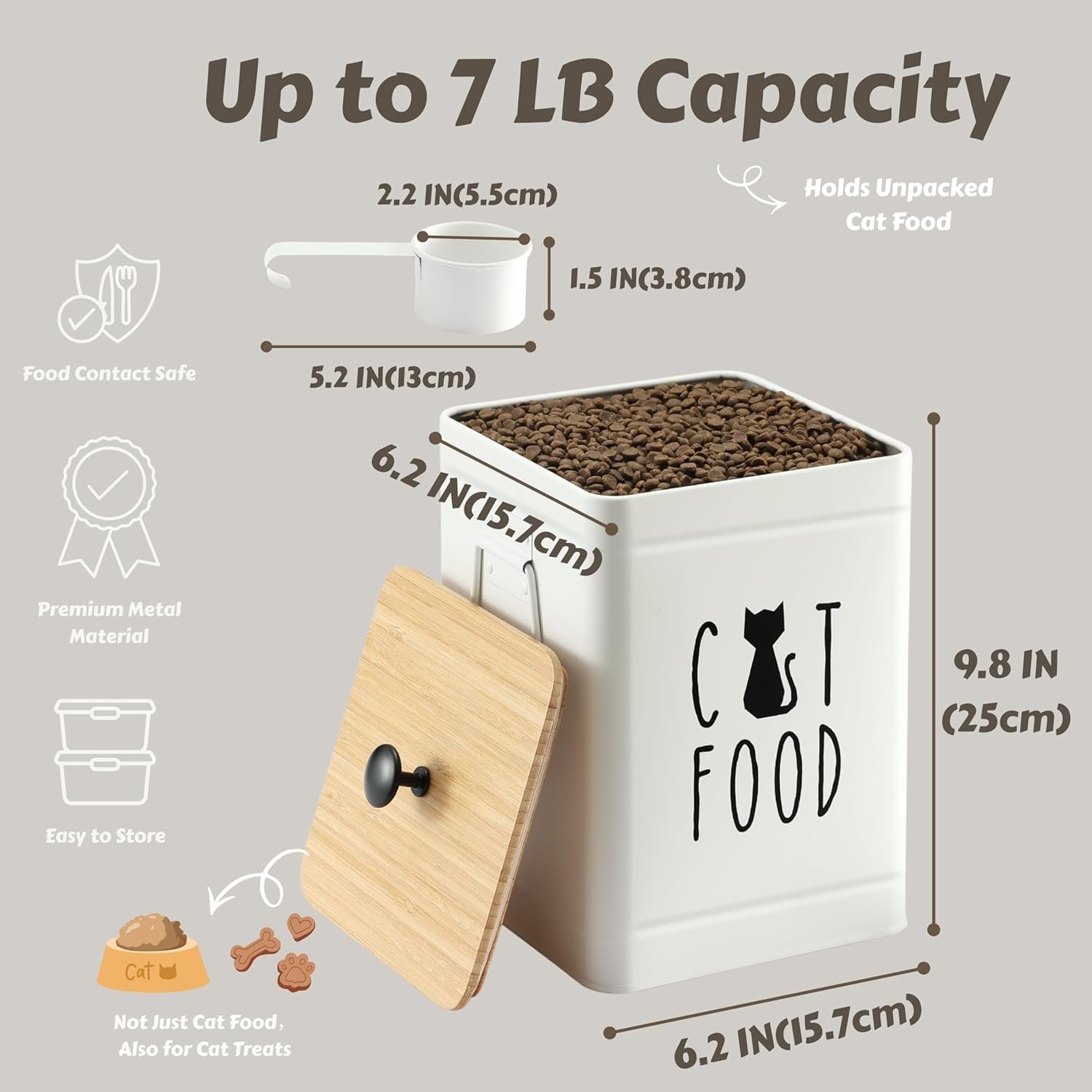 PERFNIQUE Cat Food Storage Container, Airtight Cat Treat ...