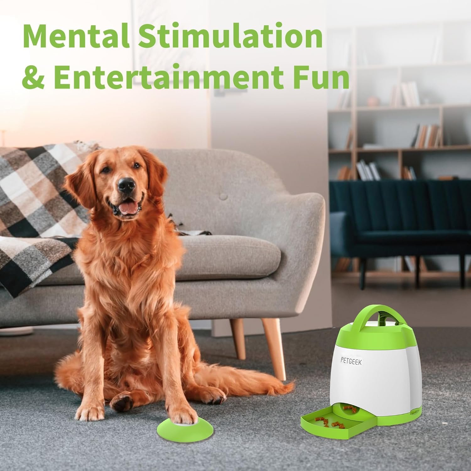 PETGEEK Automatic Dog Treat Dispenser with Button