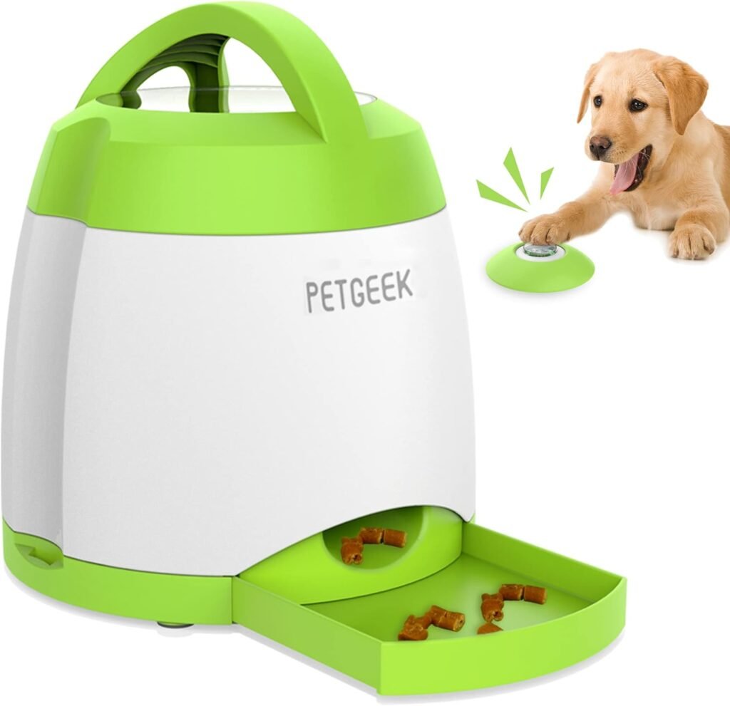 PETGEEK Automatic Dog Treat Dispenser with Button product review photo