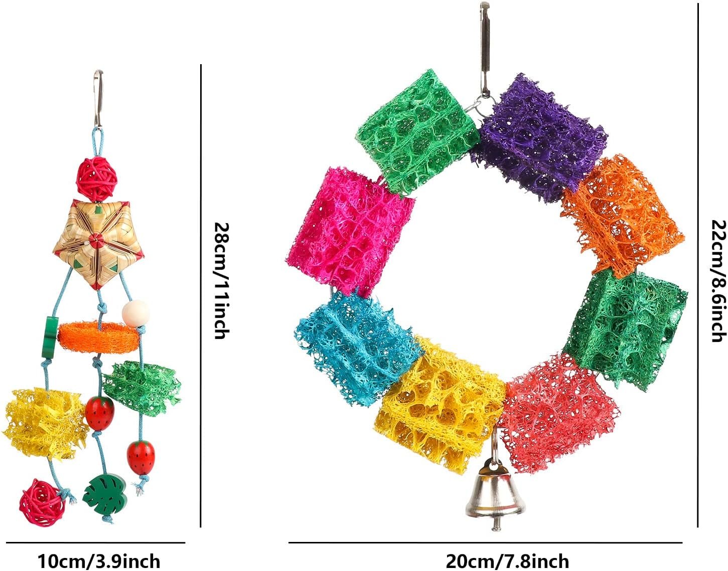 PETUOL Large Bird Swing Toys, 3 PCS Parrot Toys with Bells for ...