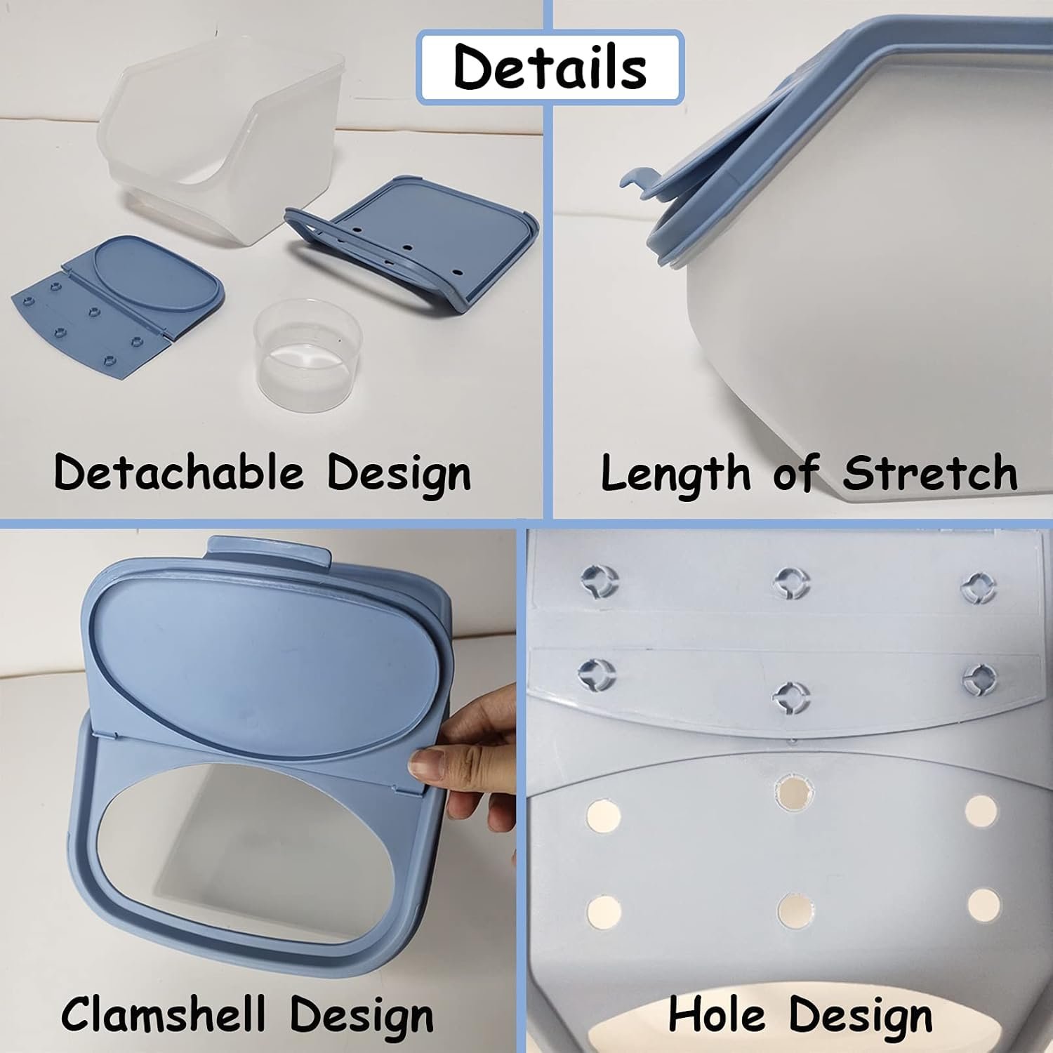 PINVNBY Chinchilla Sand Bath Box Gerbil Bathroom ...