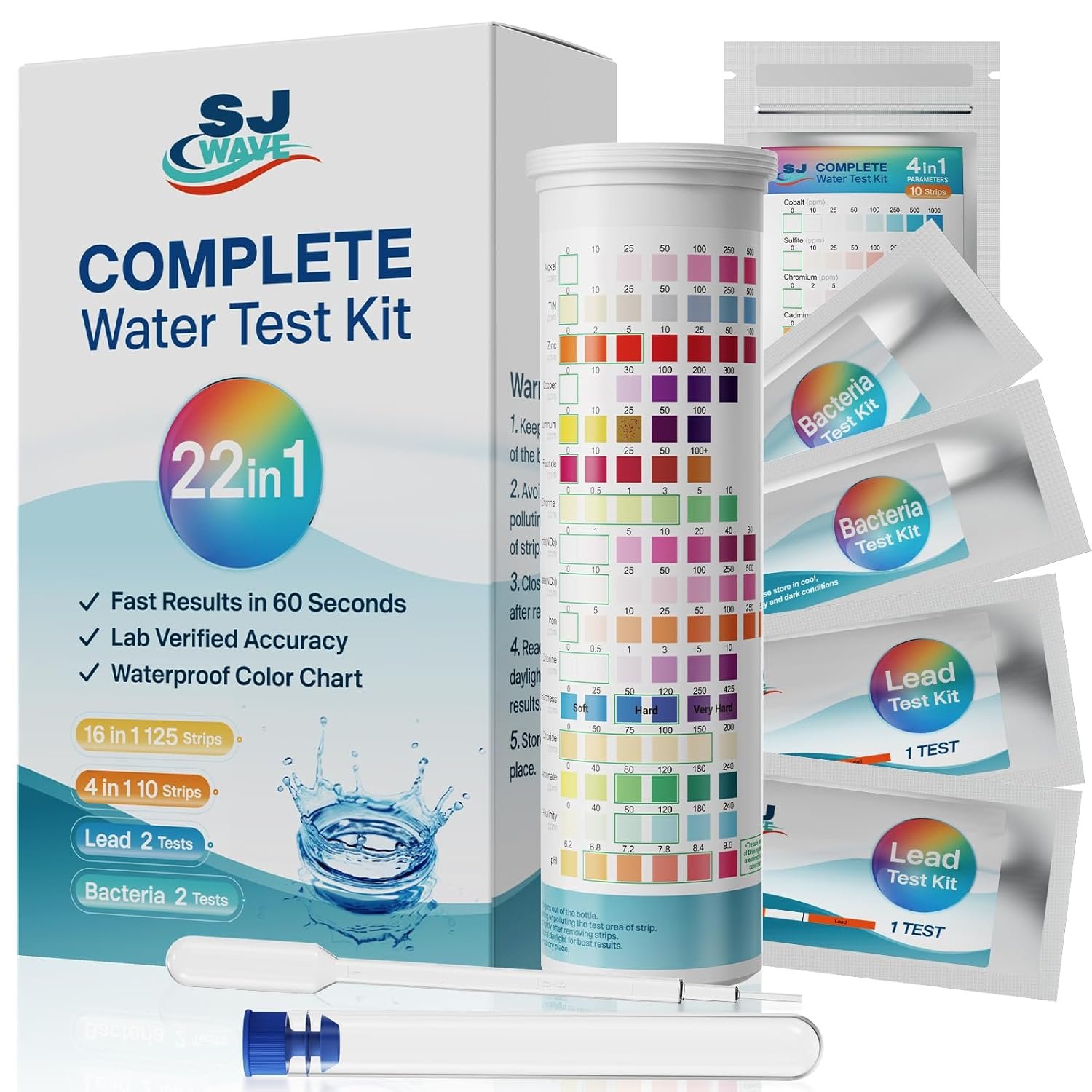 SJ WAVE 22 in 1 Water Test Kits - 125 Strips Drinking ... product review