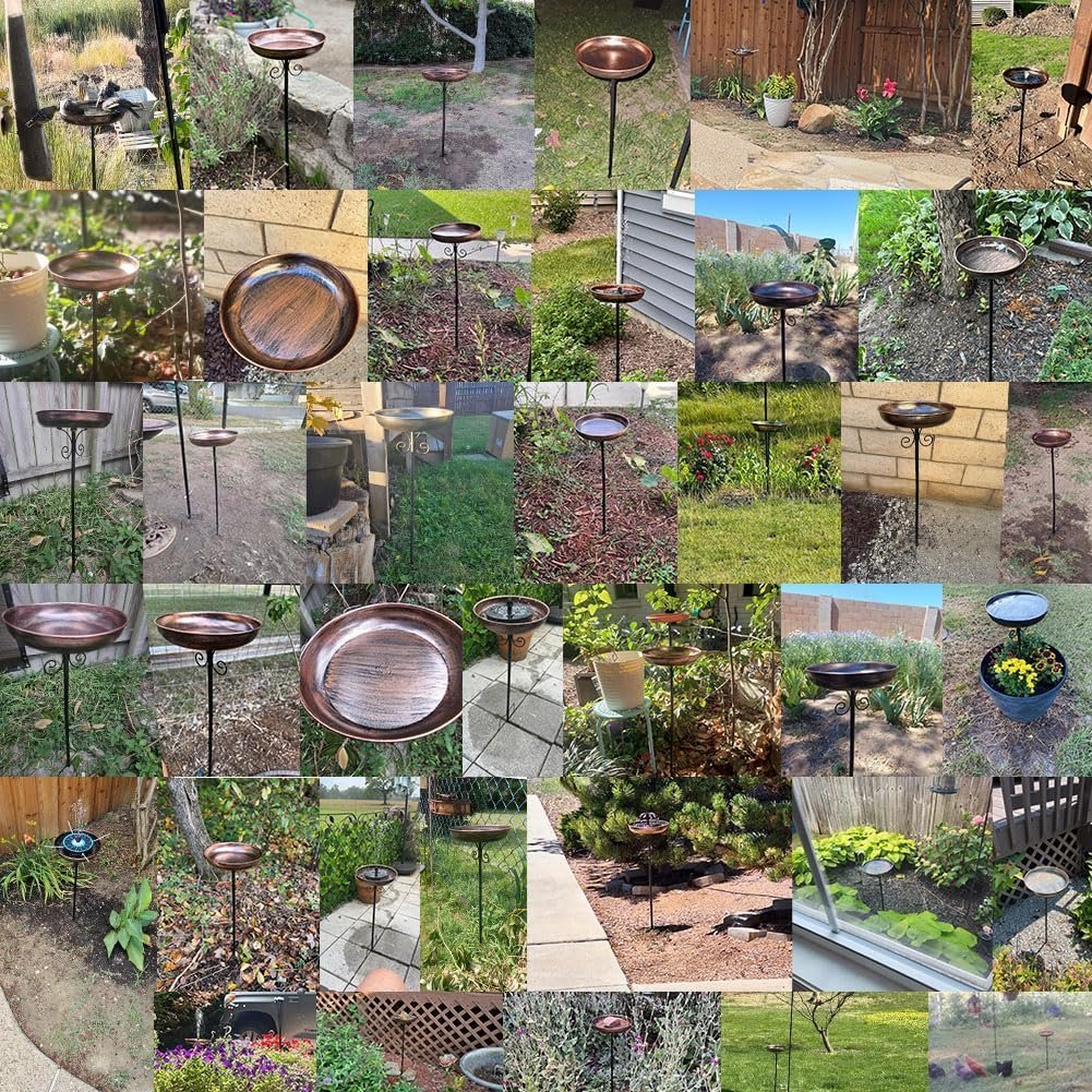 Small Metal Bird Baths for Outdoors, 10 Dia Bowl with ...