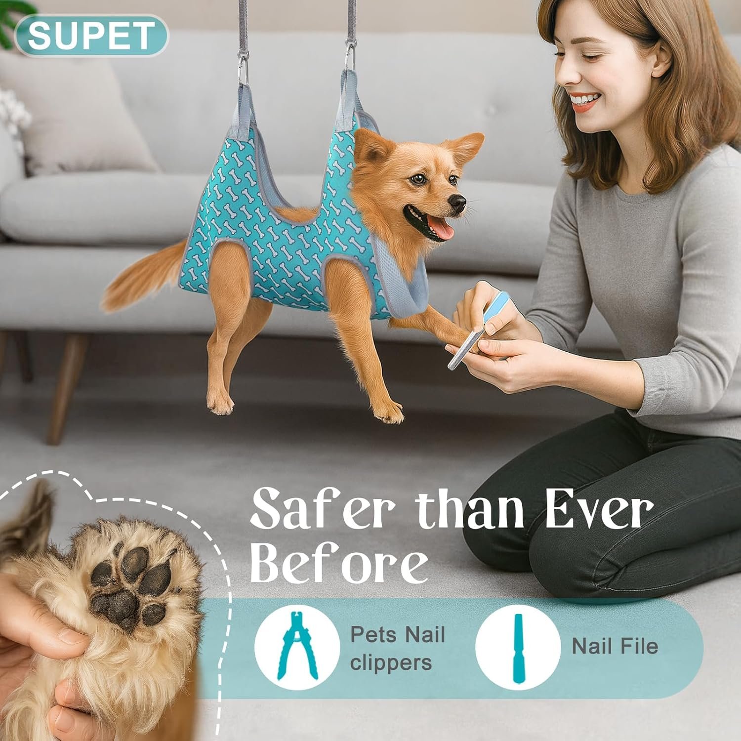 Supet Dog Grooming Hammock Harness for Dogs Cats, ...