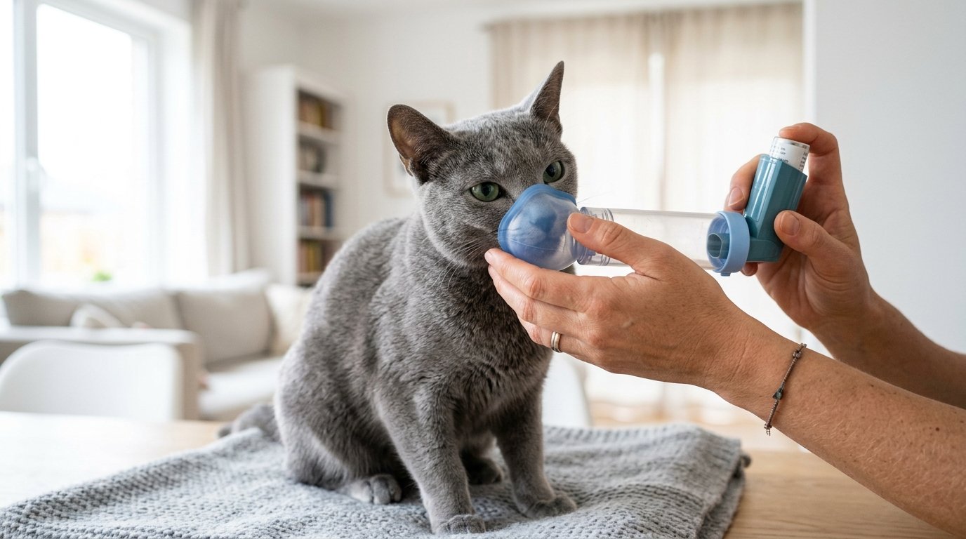 Feline Asthma: Recognizing the Signs and Managing Your Cat's Breathing Problems - Russian Blue photo 4